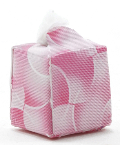 Dollhouse Miniature Box Of Tissues, Pink